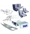 PACK CHASSIS + ENSEMBLE TUBULAIRE + SIEGES AVANT & BANQUETTE BLEU & BLANC + CAROSSERIE BLANC BLEU